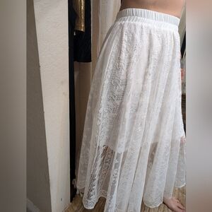 White Lace Maxi Skirt